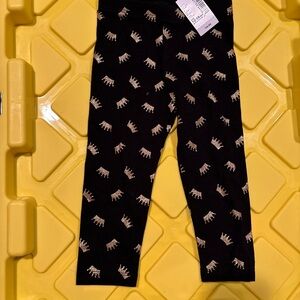 The Children's Place Black and Gold Crown Leggings